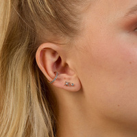 Rose Gold Titanium 5mm Premium Zirconia Cross Cluster - Threadless 18G - 7mm Flatback Stud