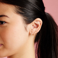 Rose Gold Titanium 3mm Star - Threadless 18G - 7mm Flatback Stud