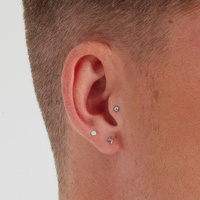 Titanium 5mm Lightning Bolt - Threadless 18G - 7mm Flatback Stud