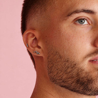 Titanium 12mm Snake - Threadless 18G - 7mm Flatback Stud