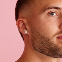 Titanium 7mm Round Pointed Star - Threadless 18G - 7mm Flatback Stud
