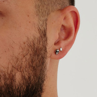 Titanium - Lab Created 4mm Premium Zirconia Baguette - Threadless 18G - 7mm Flatback Stud