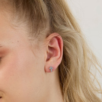 Titanium 5mm Premium Zirconia Cross - Threadless 18G - 7mm Flatback Stud