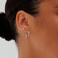 Titanium Premium Zirconia Pink Trinity - Threadless 18G - 7mm Flatback Stud