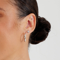 Titanium 7mm Cubic Zirconia Bee - Threadless 18G - 7mm Flatback Stud