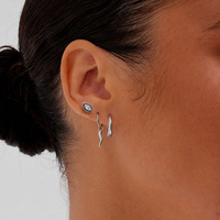 Titanium 7mm Cubic Zirconia Marquise - Threadless 18G - 7mm Flatback Stud