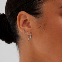 Titanium 4mm Cross Cluster - Threadless 18G - 7mm Flatback Stud