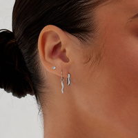 Titanium 2mm Pointed Premium Zirconia - Threadless 18G - 7mm Flatback Stud