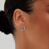 Titanium 3mm Premium Zirconia Clawset - Threadless 18G - 7mm Flatback Stud
