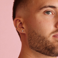 Titanium 3mm Premium Zirconia Cubic Disc - Threadless 18G - 7mm Flatback Stud