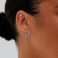  Titanium Half Moon Pink Cubic Zirconia - Threadless 18G - 7mm Flatback Stud 