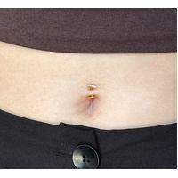 Gold Titanium Square Trio Cubic Zirconia - Threadless 14G - 10mm Floating Navel
