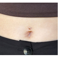 Gold Titanium Square Trio Pink Cubic Zirconia - Threadless 14G - 10mm Floating Navel