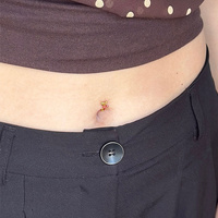 Gold Titanium Cherries Red Cubic Zirconia - Threadless 14G - 10mm Floating Navel