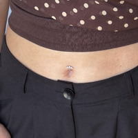  Titanium Half Moon Cubic Zirconia - Threadless 14G - 10mm Floating Navel