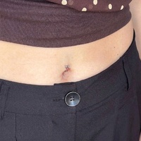  Titanium Cherries Red Cubic Zirconia - Threadless 14G - 10mm Floating Navel