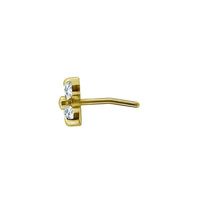 Gold Steel - Premium Zirconia - Trinity - 4mm Threadless Attachment
