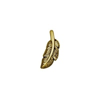 Gold Steel - Feather Left - 6mm Threadless Attachment