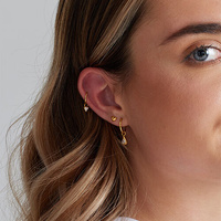 Gold Steel - Faceted Heart - 4mm Threadless Attachment