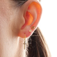 Gold Steel - Premium Zirconia - Diamond - 4mm Threadless Attachment