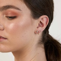 Gold Steel - Premium Zirconia - Star - 7mm Threadless Attachment