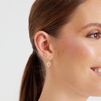 Gold Steel - Rose Cut Cubic Zirconia - 5.5mm Threadless Attachment