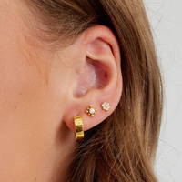 Gold Titanium - Premium Zirconia Circle Ball Cluster - 5mm Threadless Attachment