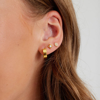 Gold Titanium - Premium Zirconia - Flower - 5mm Threadless Attachment