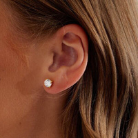 Gold Titanium - Round Clawset Premium Zirconia - 3mm Threadless Attachment