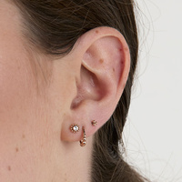 Rose Gold Titanium - 3 Ball Trinity - 3mm Threadless Attachment