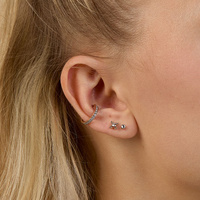 Rose Gold Titanium - Premium Zirconia Cross Cluster - 5mm Threadless Attachment