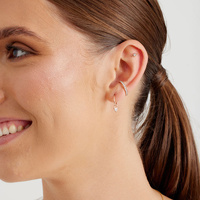 Rose Gold Titanium - Premium Zirconia Ball Triangle Cluster - 5mm Threadless Attachment