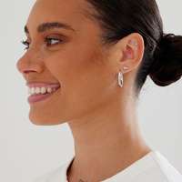 Surgical Steel - Trinity - Lab Created  White Opal - 4mm Threadless Attachment