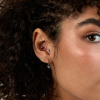 Surgical Steel - Premium Zirconia - Cross - 5mm Threadless Attachment