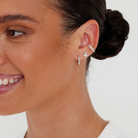 Surgical Steel - Premium Zirconia - Marquise Cluster Threadless Attachment