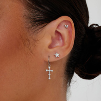 Surgical Steel - Cubic Zirconia - Heart - 5mm Threadless Attachment