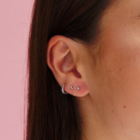 Titanium - Moon - 3mm - Threadless Attachment