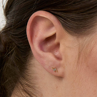 18k Gold - Lightning Flash Premium Zirconia - Left - 7mm Threadless Attachment