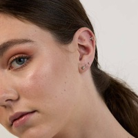 18k Gold - Heart Shape Premium Zirconia - 5mm Threadless Attachment