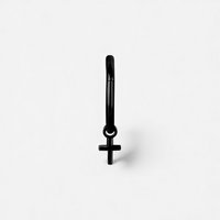 Black Steel Cross Charm
