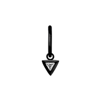 Black Steel Triangle Charm - Cubic Zirconia