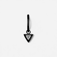 Black Steel Triangle Charm - Cubic Zirconia