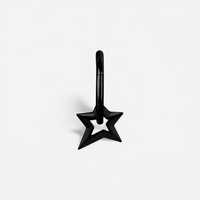 Black Steel Star Charm - Left Ear