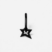 Black Steel Star Charm - Right Ear