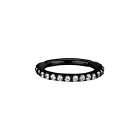 Black Steel Hinged Ring - Fine Premium Zirconia 16 Gauge