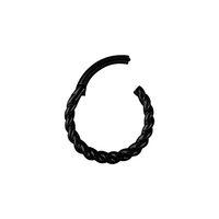 Black Steel Hinged Rope Ring