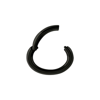 Black Steel Hinged Oval Rook Clicker Round Profile 16 Gauge 5mmx7mm