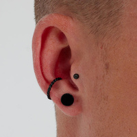 Black Steel Fake Plug - Plain Disc