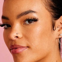 Black Steel Pigtail Nose Stud - Claw Set Cubic Zirconia - 2mm