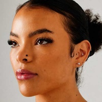 Black Titanium Pigtail Dome Nose Stud - 2mm